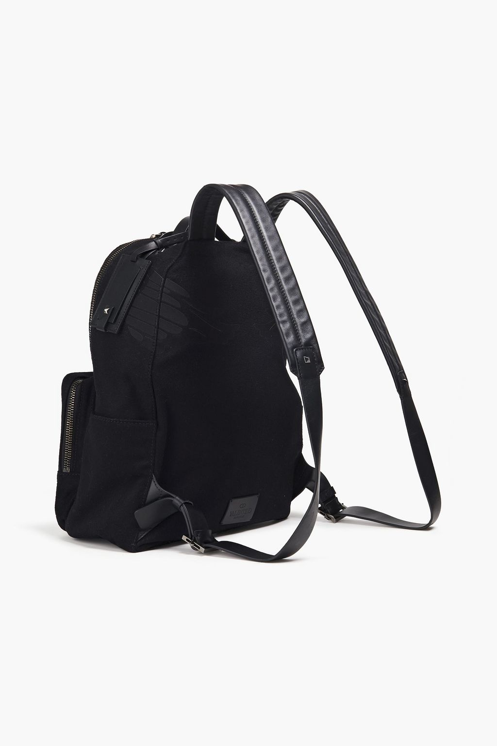 VALENTINO GARAVANI Rucksack aus Filz mit Lederbesatz und Nieten