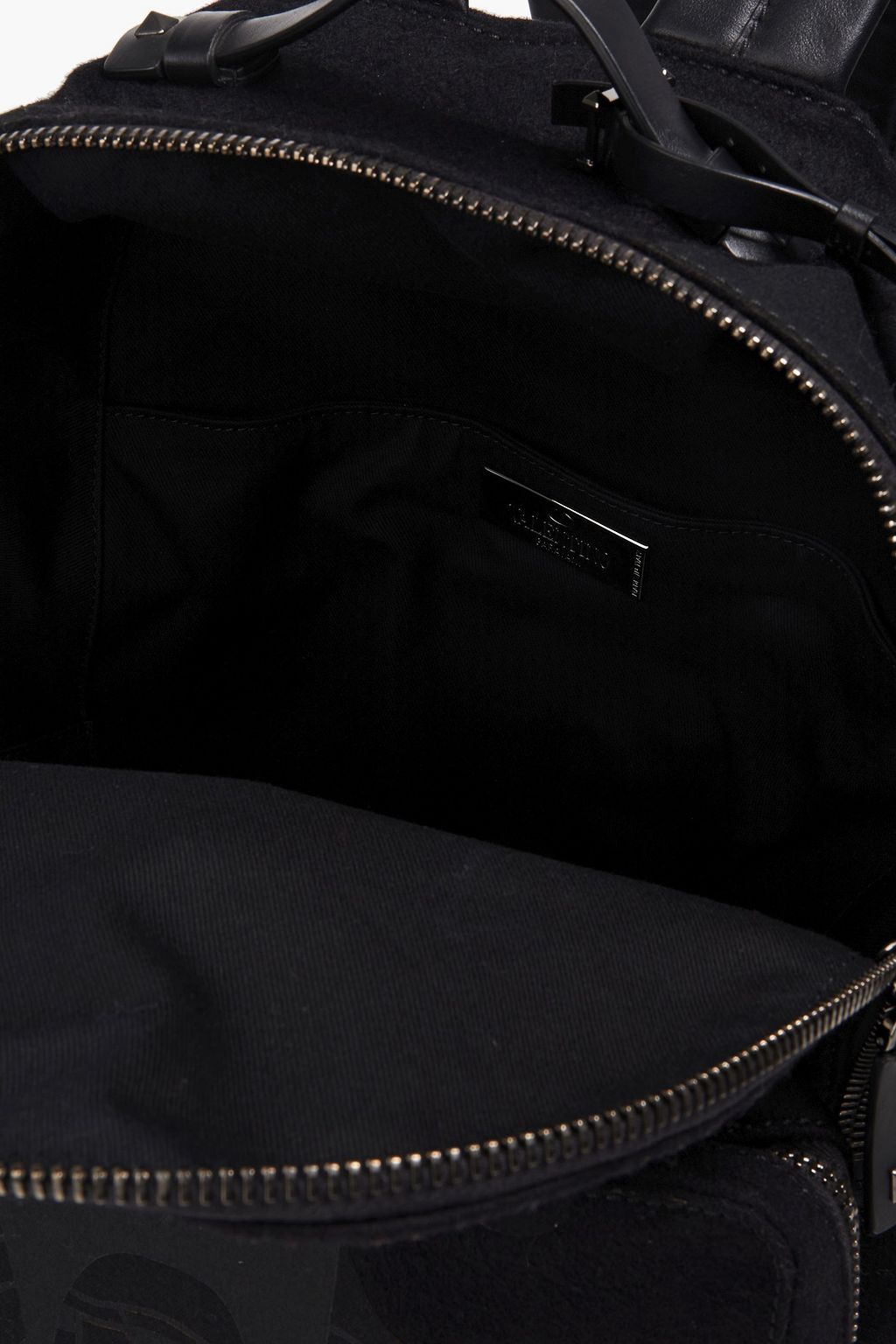 VALENTINO GARAVANI Rucksack aus Filz mit Lederbesatz und Nieten