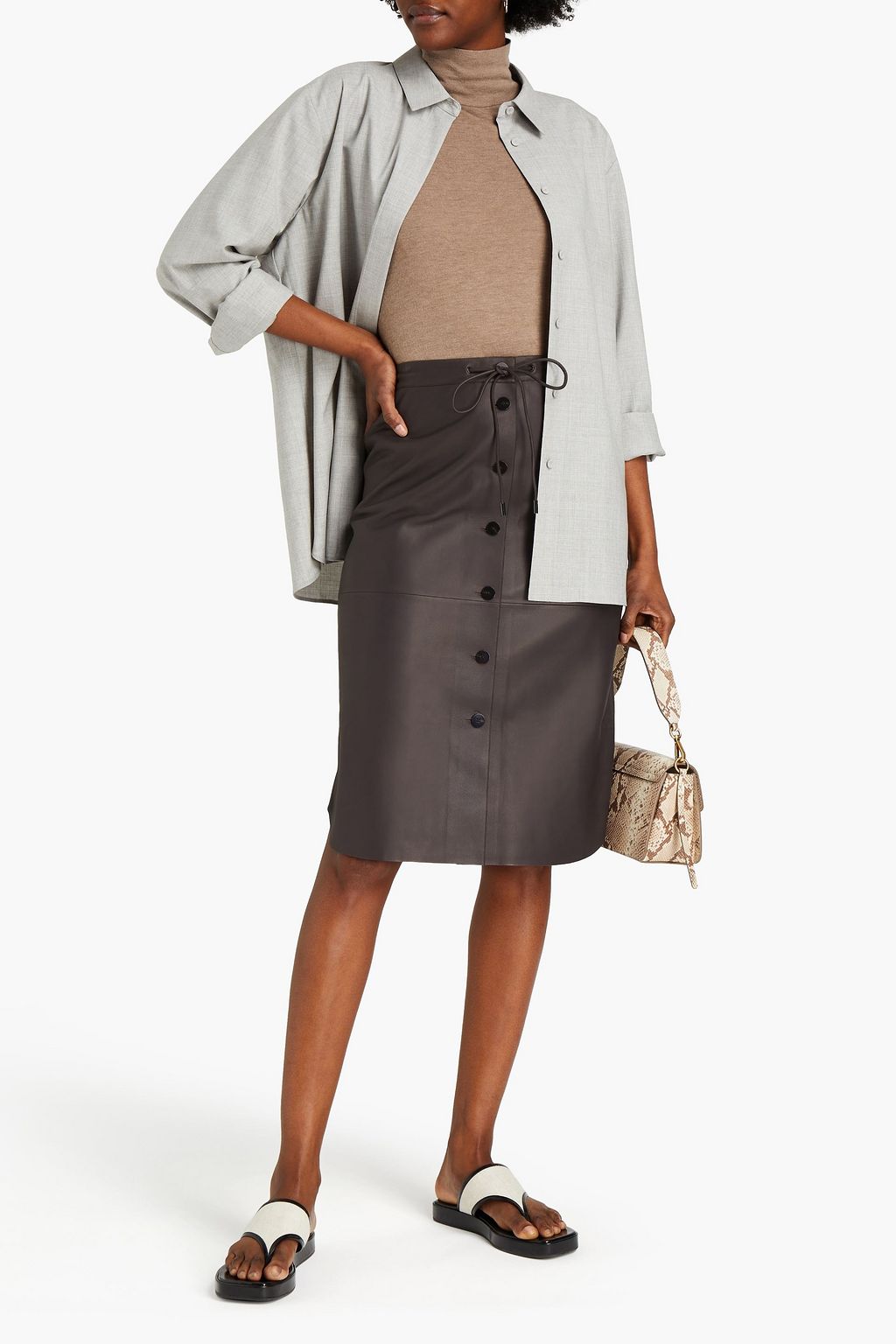 THEORY Leather skirt