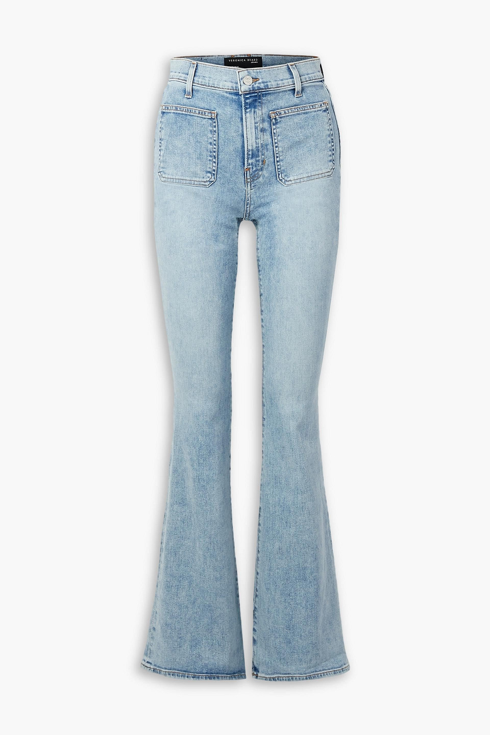 Veronica Beard Florence Flare-leg Jean Patch Pockets In Light Denim