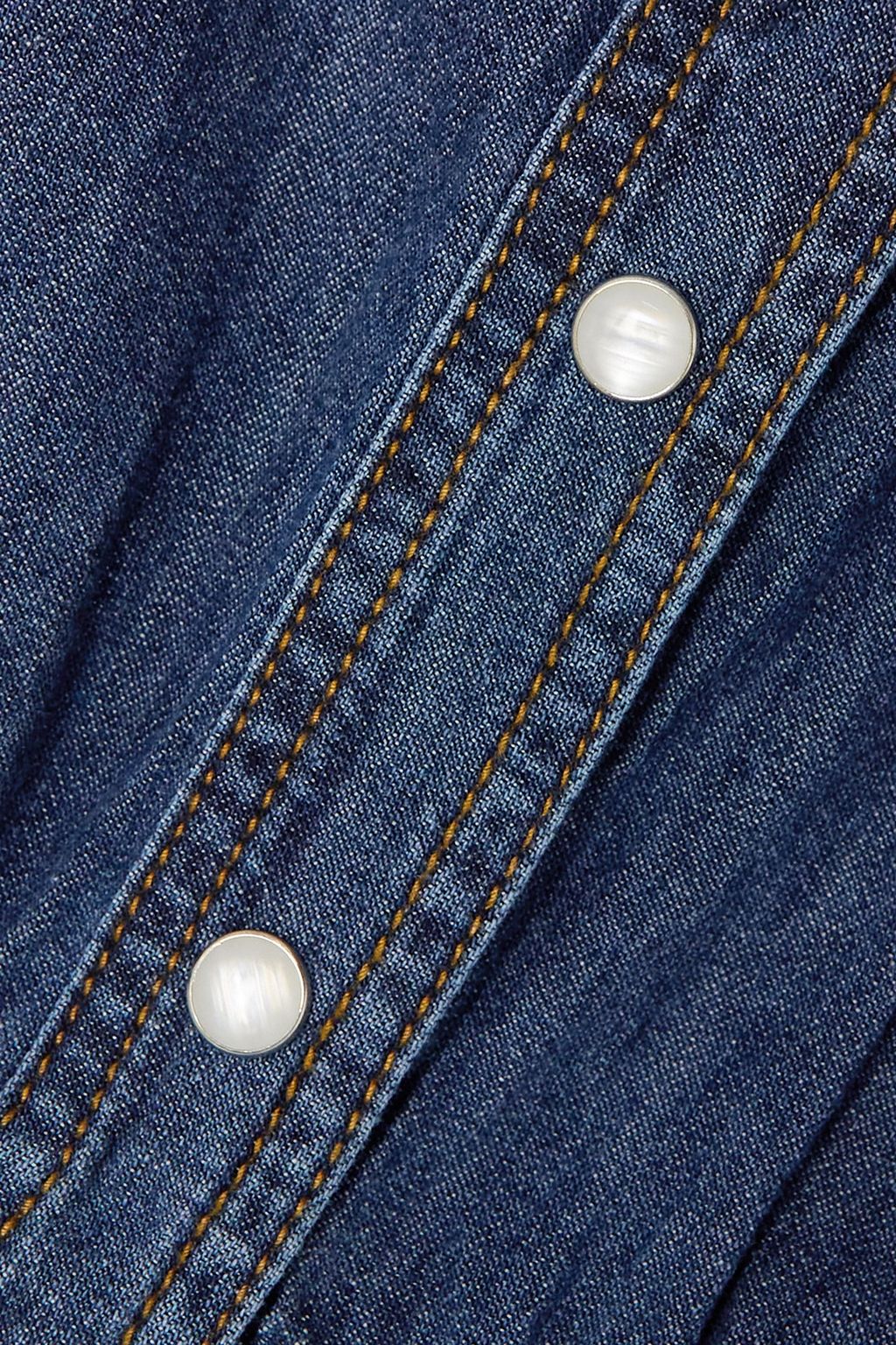 VERONICA BEARD Keston gathered denim mini shirt dress