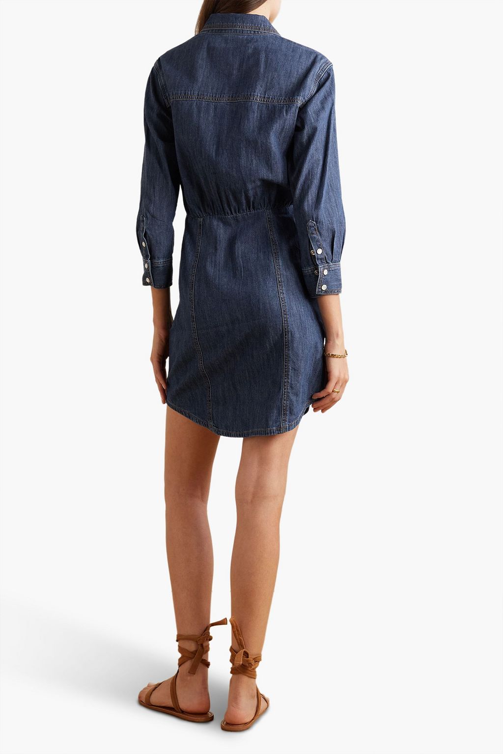 VERONICA BEARD Keston gathered denim mini shirt dress