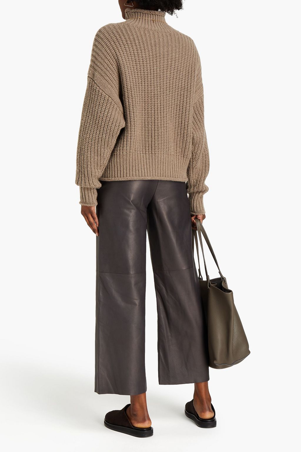 THEORY Leather wide-leg pants
