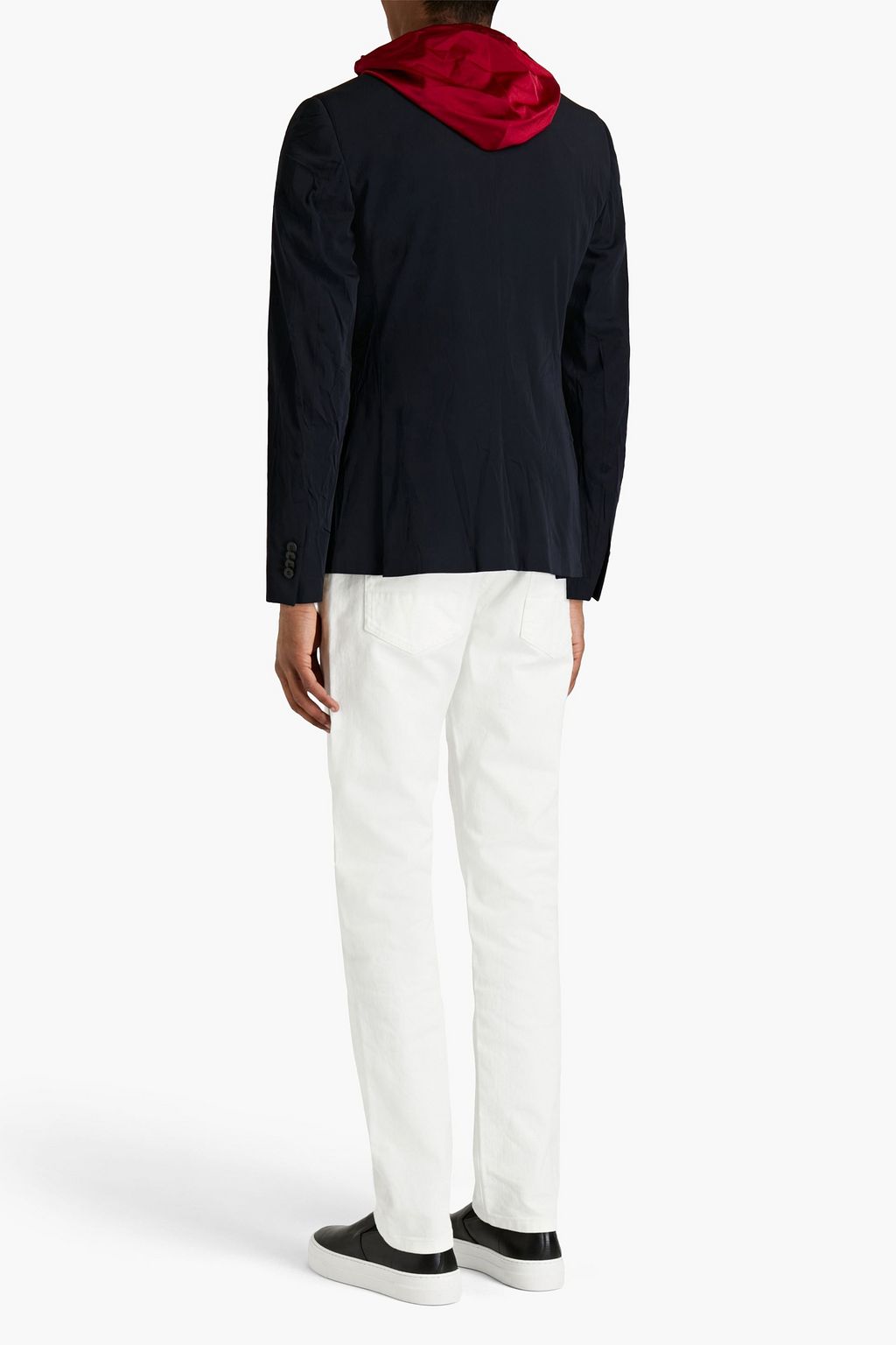 VALENTINO GARAVANI Doppelreihiger Blazer aus Woll-Twill in Knitteroptik