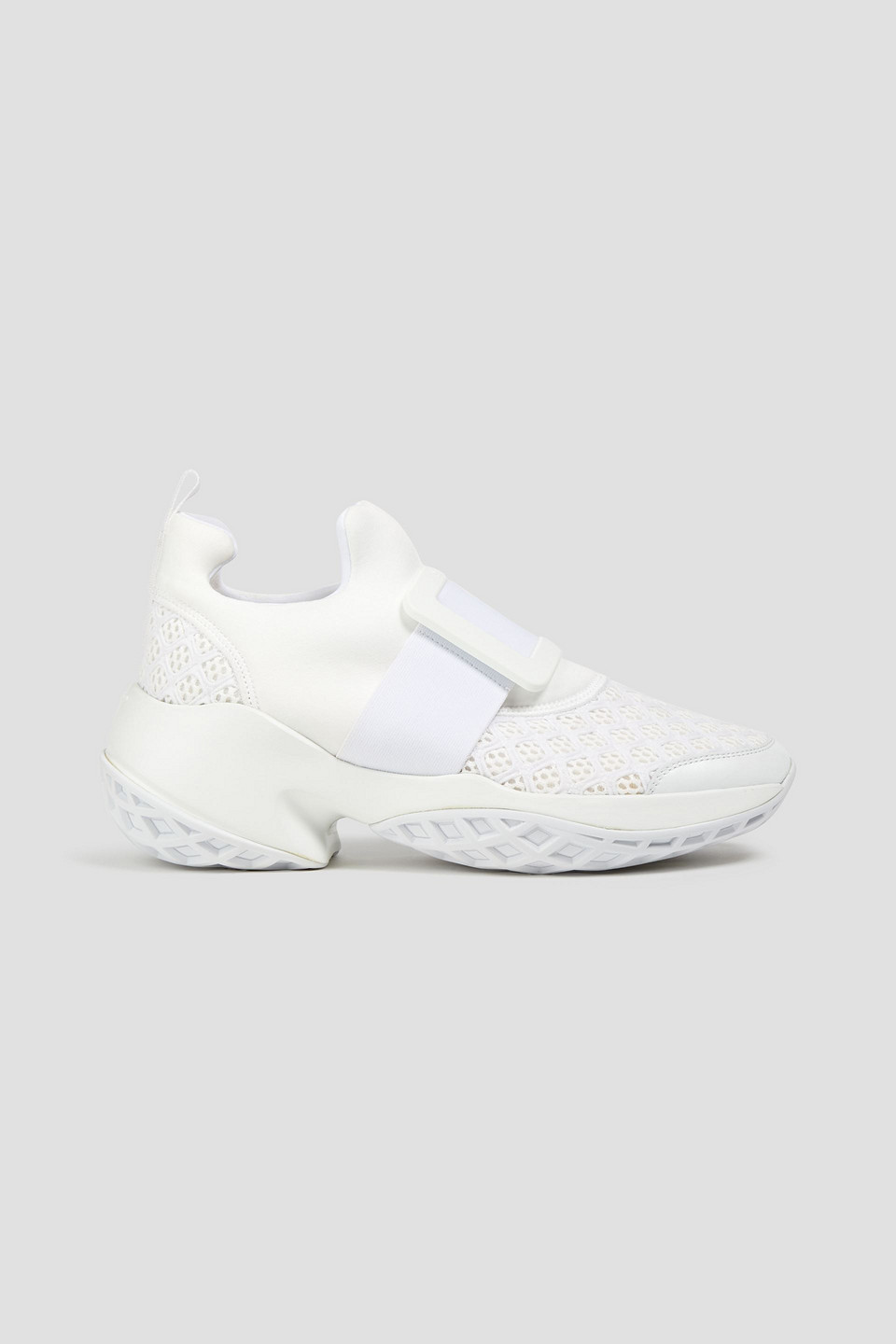 Roger Vivier Viv Run Scuba, Mesh And Leather Sneakers In White
