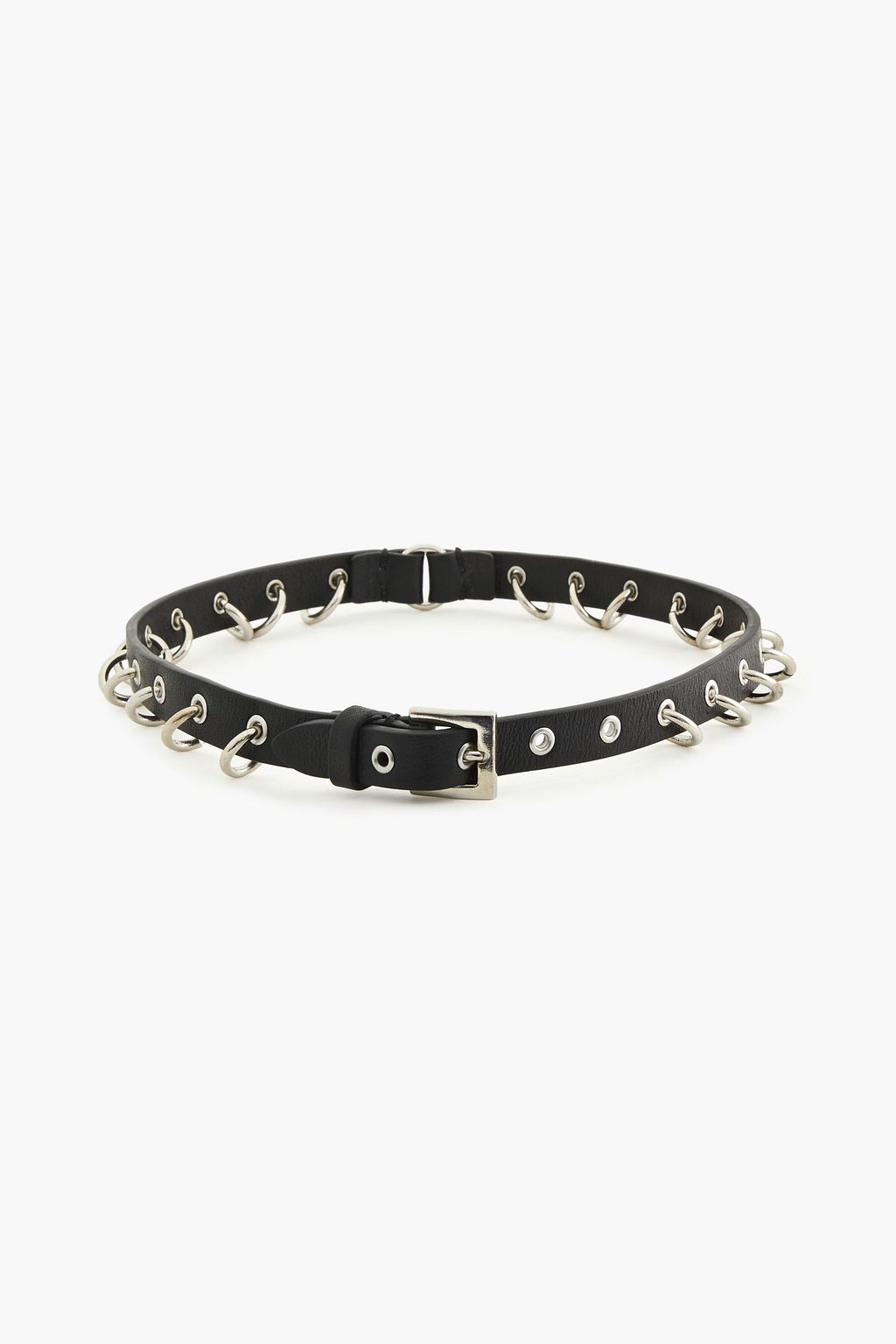 VALENTINO GARAVANI Ring-embellished leather choker