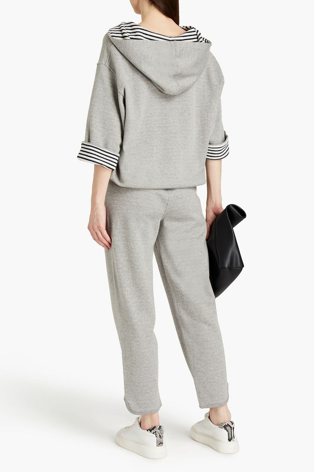 THEORY Mélange French cotton-blend terry hoodie