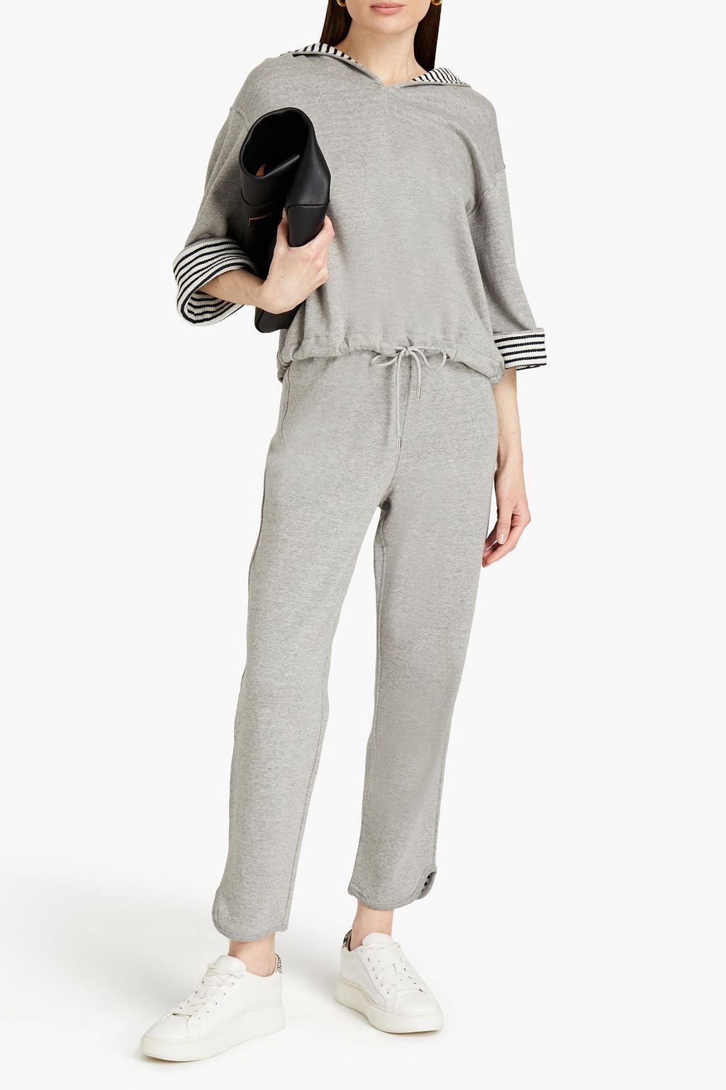 THEORY Mélange French cotton-blend terry hoodie