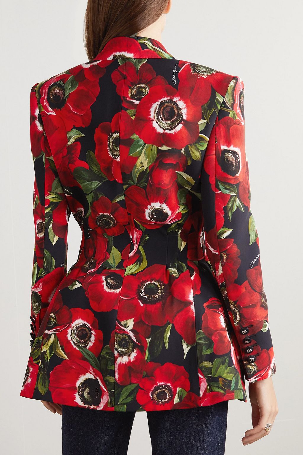DOLCE&GABBANA Double-breasted floral-print cady blazer