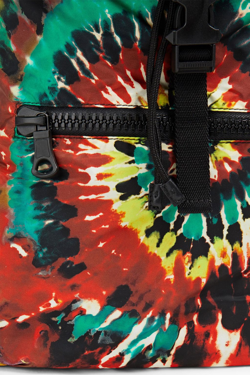 VALENTINO GARAVANI Rucksack aus Shell mit Batikmuster und Lederbesatz