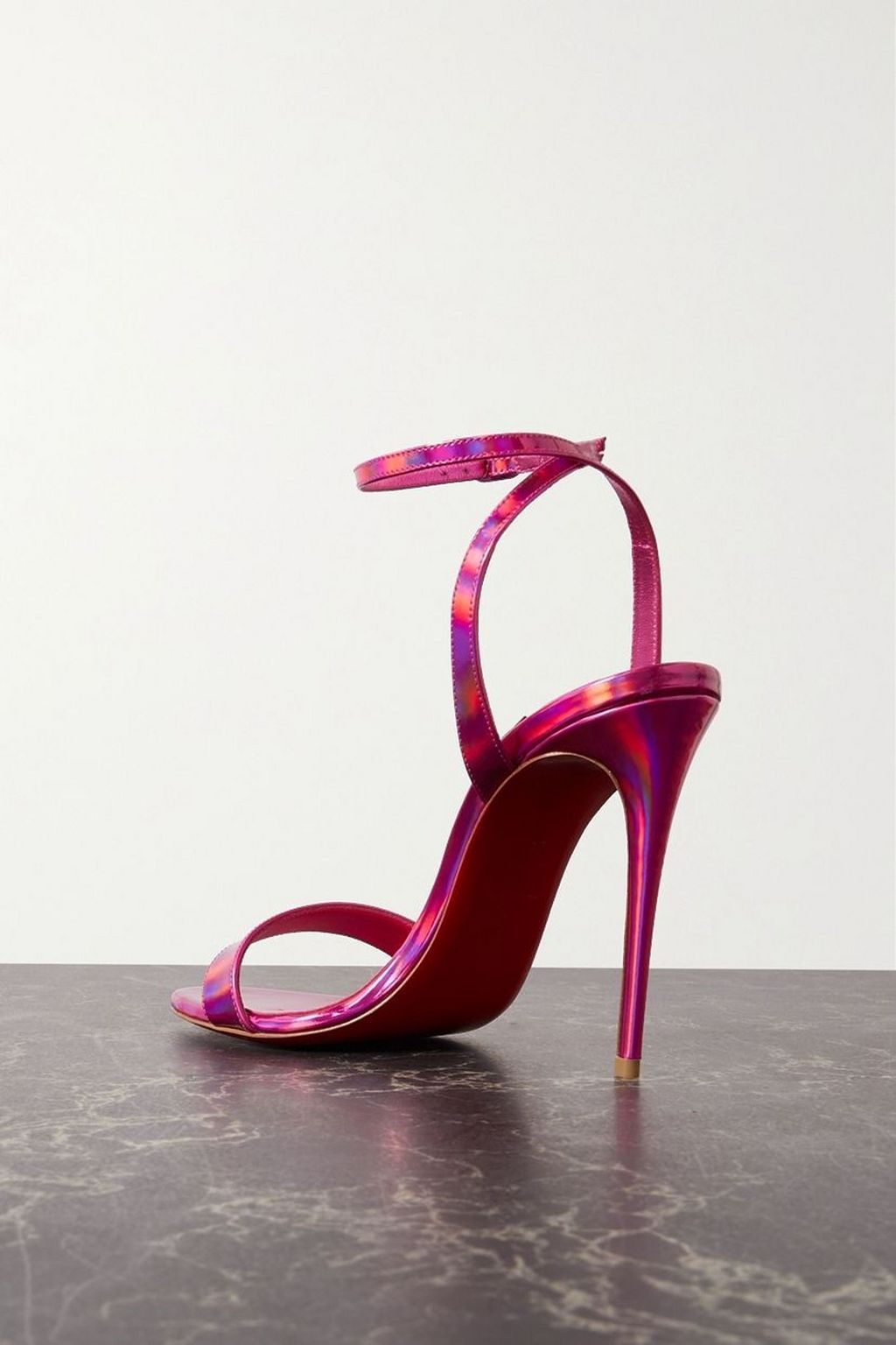 CHRISTIAN LOUBOUTIN Loubi Girl 100 iridescent leather sandals