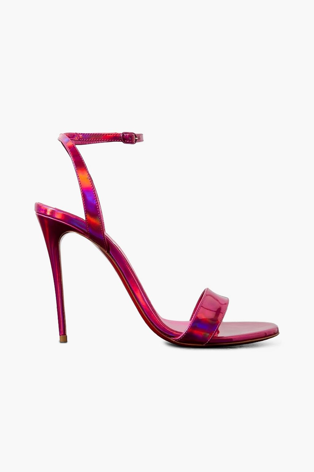 CHRISTIAN LOUBOUTIN Loubi Girl 100 iridescent leather sandals THE OUTNET