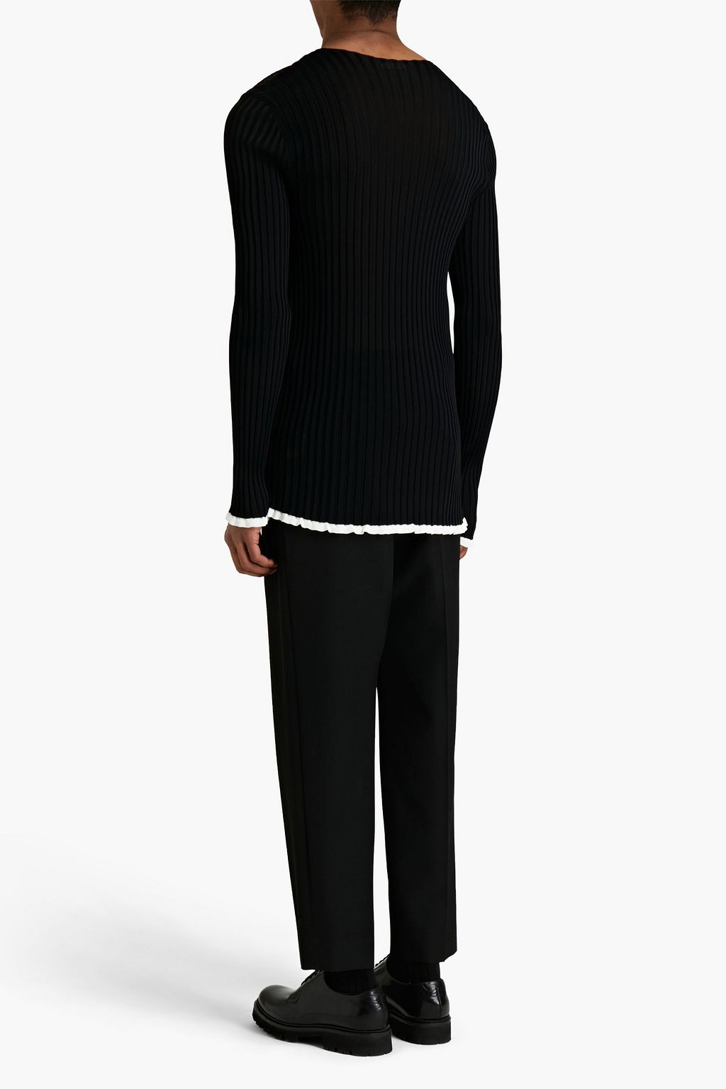VALENTINO Two-tone ribbed-knit sweater