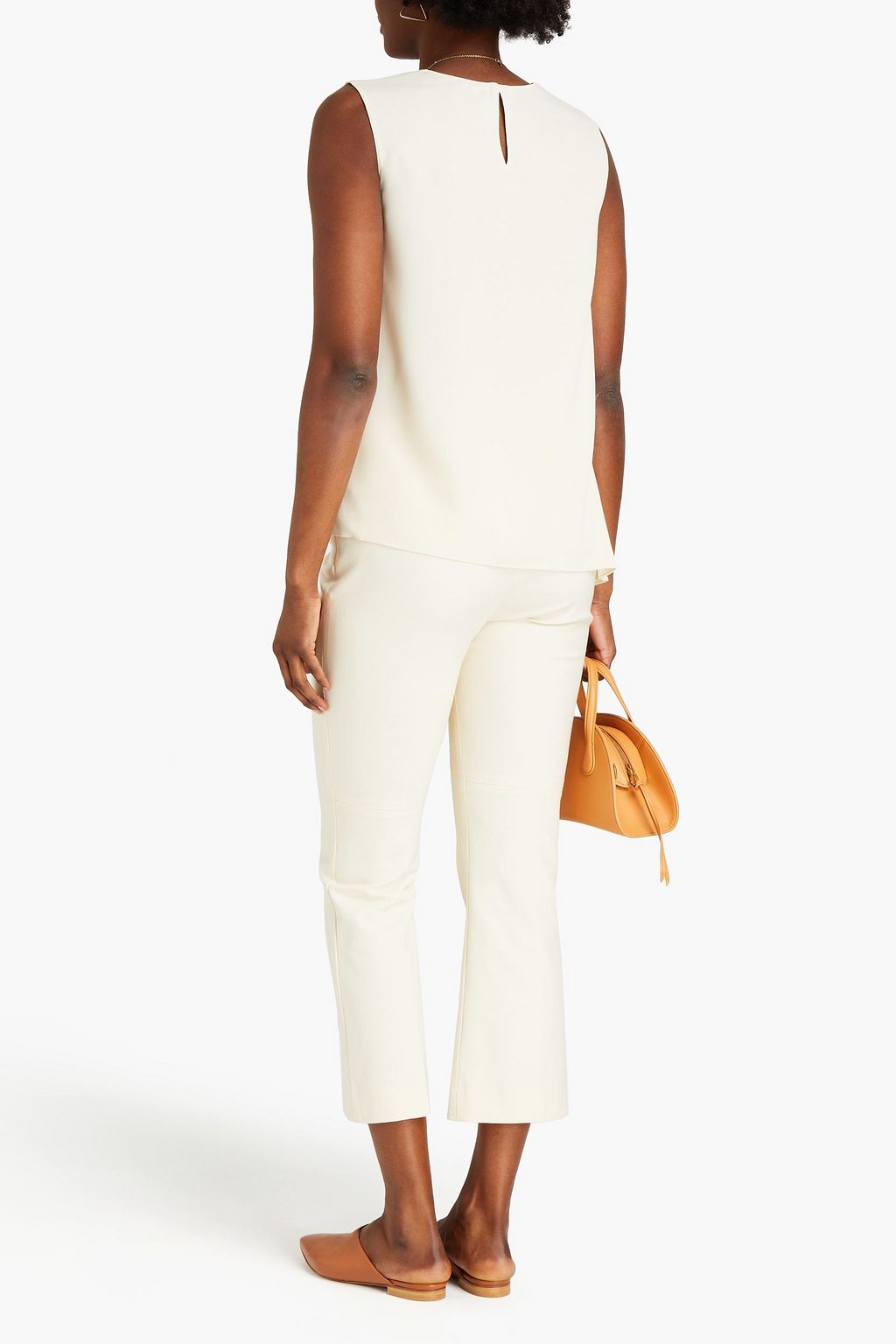 THEORY Pleated satin-crepe top
