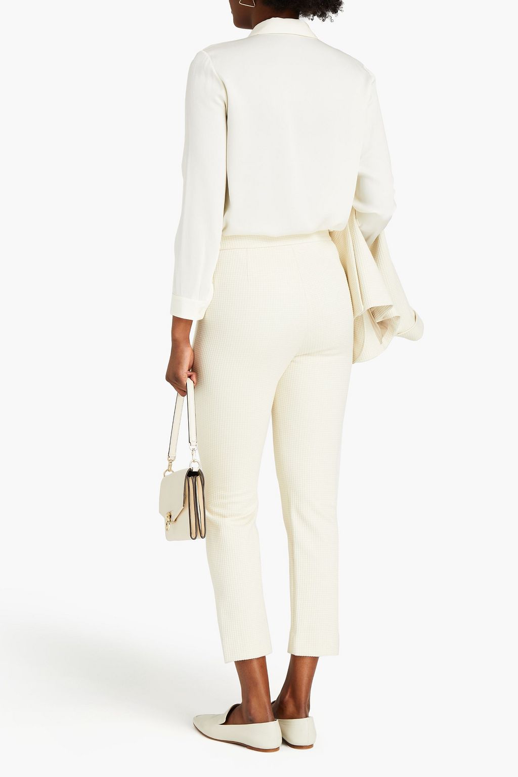 THEORY Cropped waffle-knit cotton-blend straight-leg pants