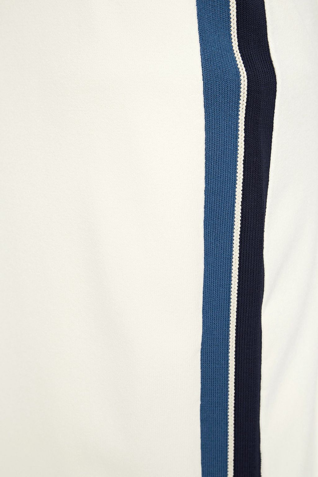 THEORY Striped ribbed-knit midi skirt
