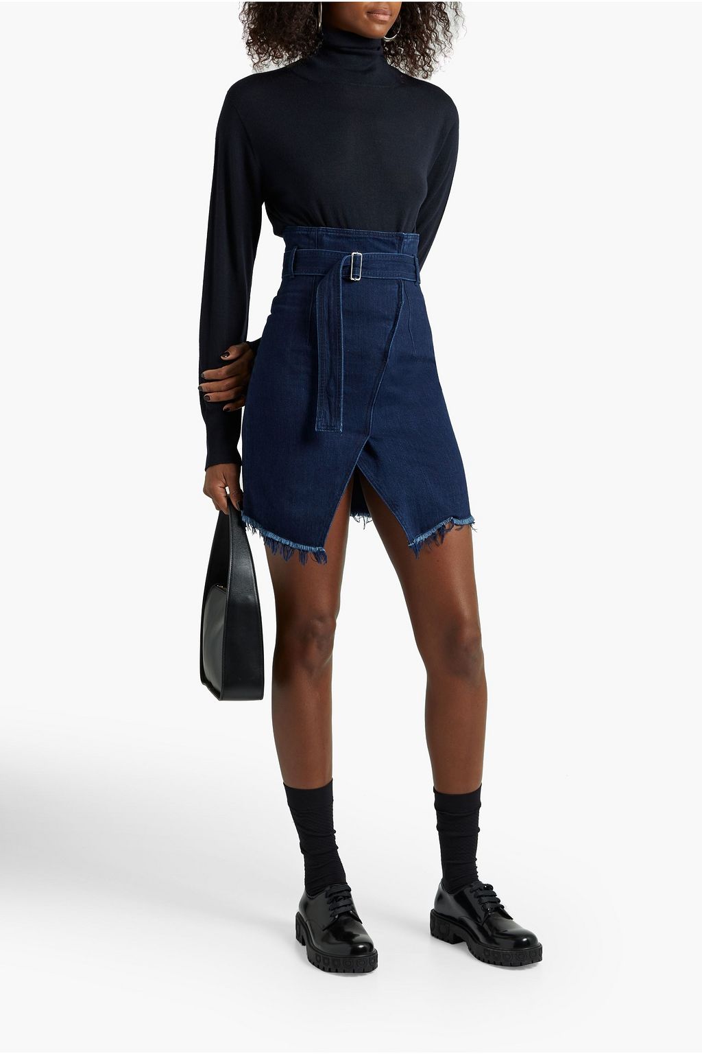 OFFICINE GÉNÉRALE Charlotte belted denim mini skirt