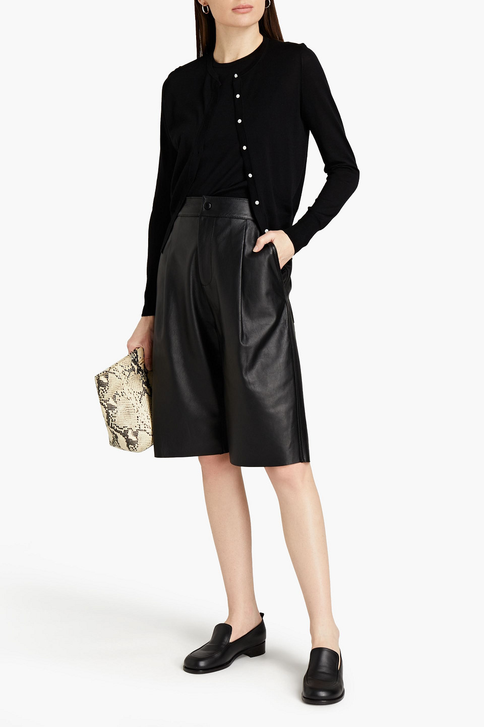 Theory Silk And Cotton-blend Cardigan In Black