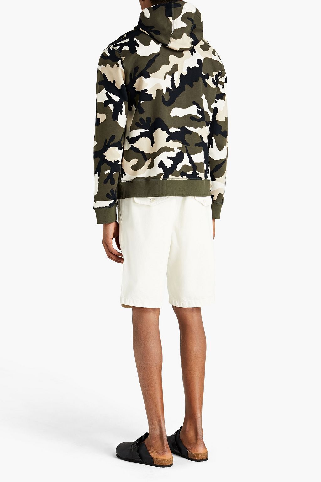 VALENTINO GARAVANI Camouflage-print French cotton-blend terry zip-up hoodie