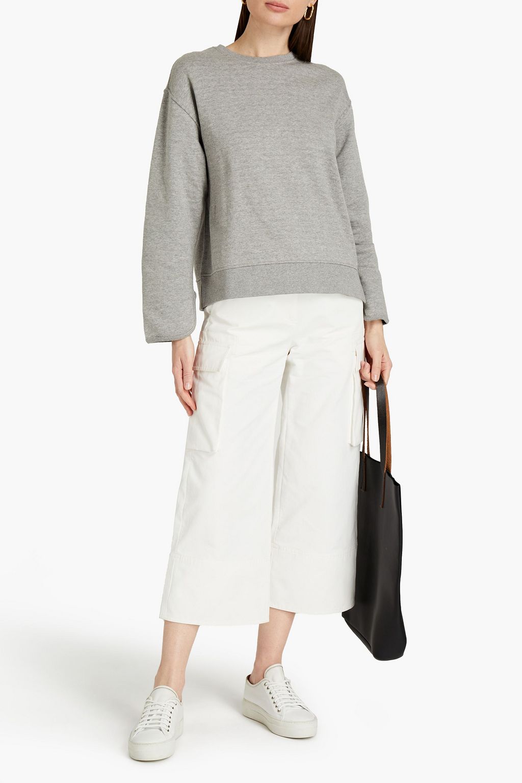 THEORY French cotton-blend terry sweatshirt