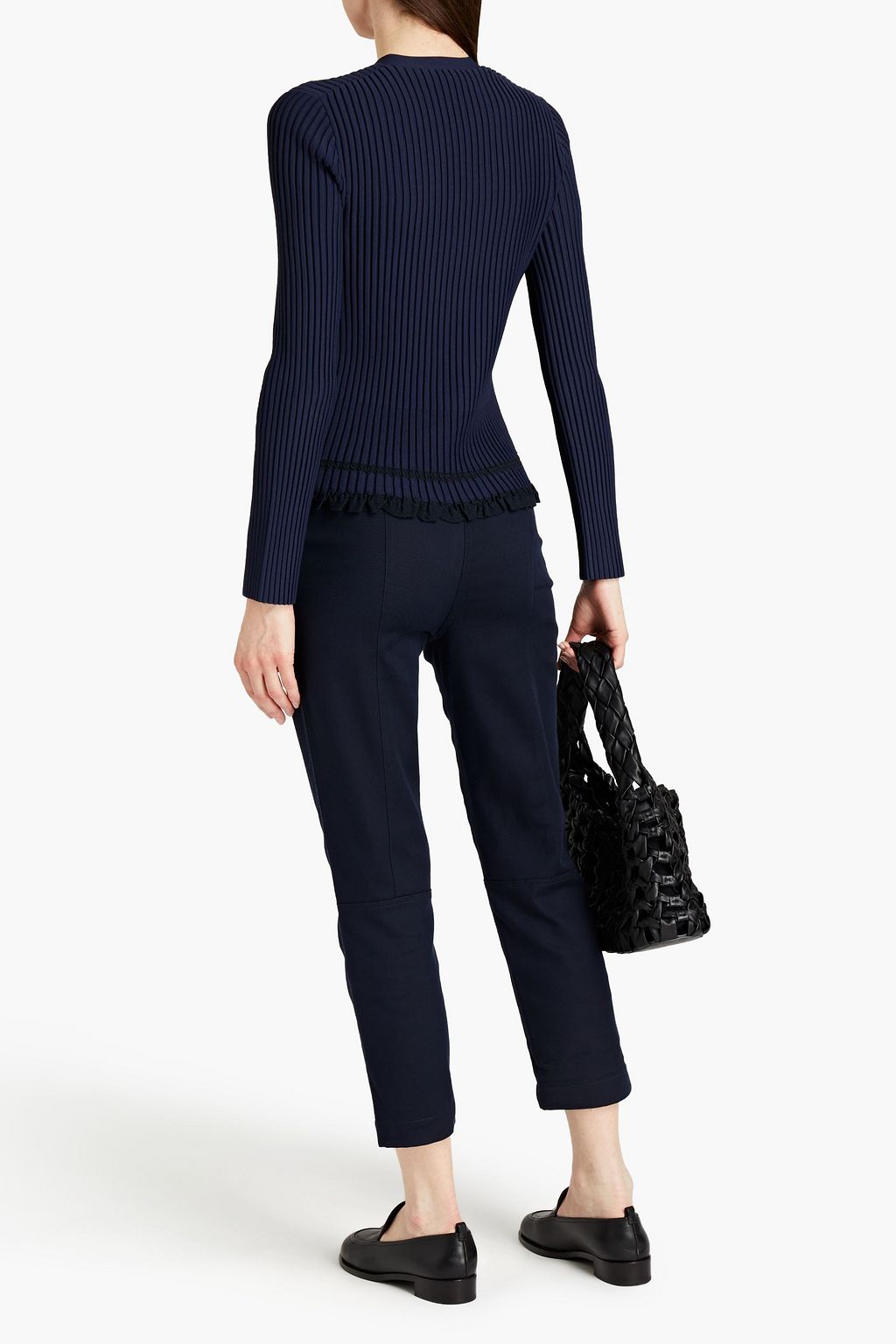 THEORY Cropped cotton-blend twill straight-leg pants
