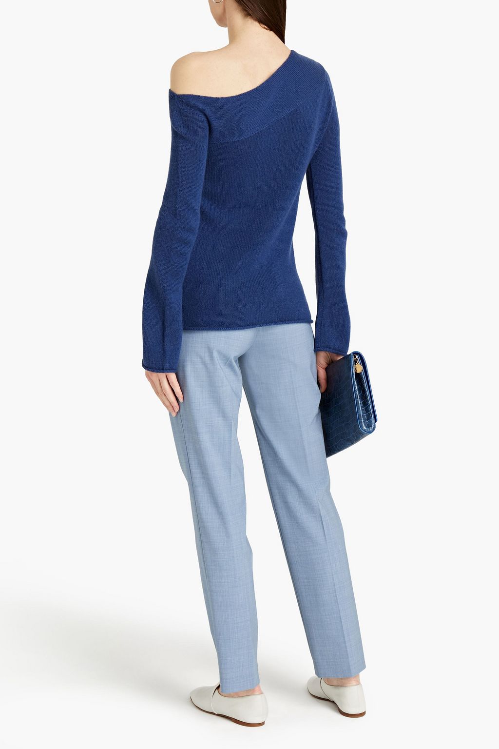 THEORY Asymmetric Pullover one-shoulder cashmere sweater