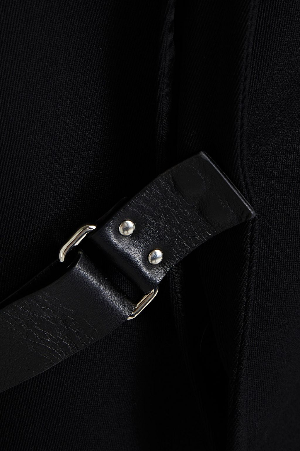 VALENTINO GARAVANI Leather-trimmed wool-twill coat