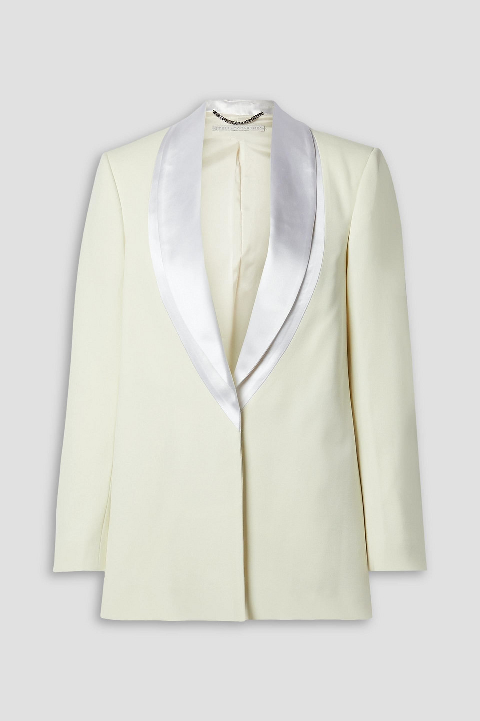 Stella Mccartney Satin-trimmed Twill Blazer In Off-white
