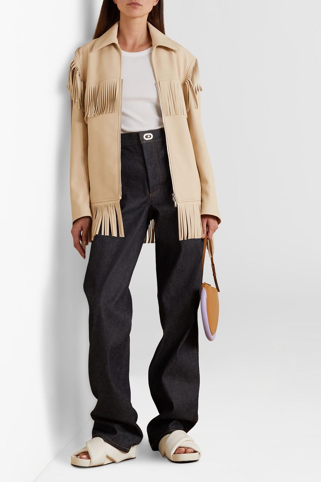 STELLA MCCARTNEY Fringed faux leather jacket | THE OUTNET