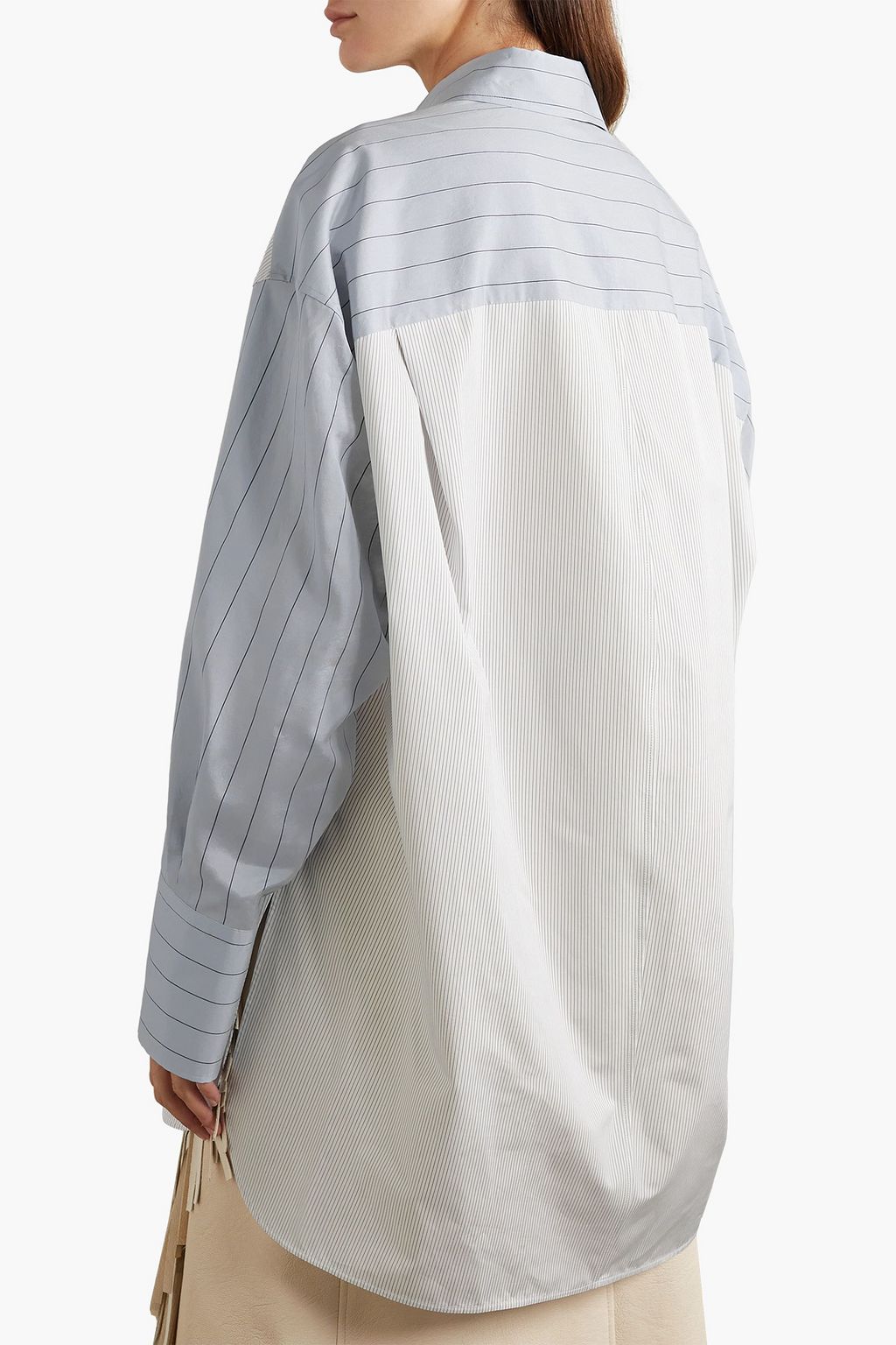 STELLA MCCARTNEY Oversized pinstriped cotton-poplin shirt