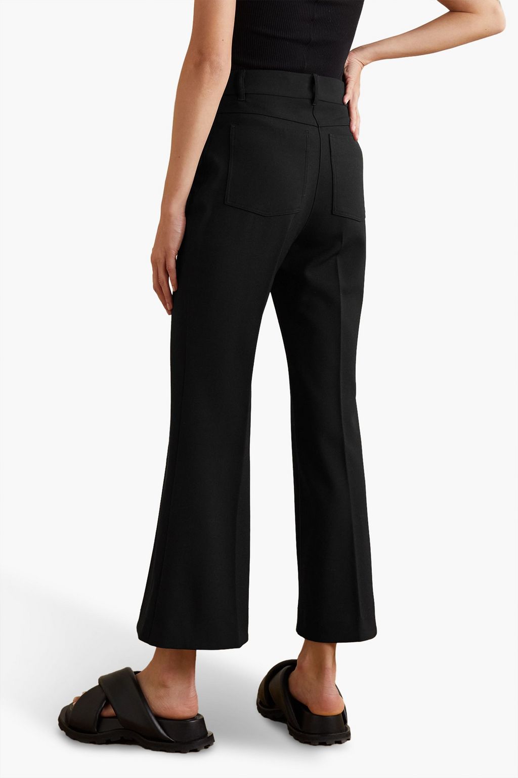STELLA MCCARTNEY Cropped stretch-twill flared pants