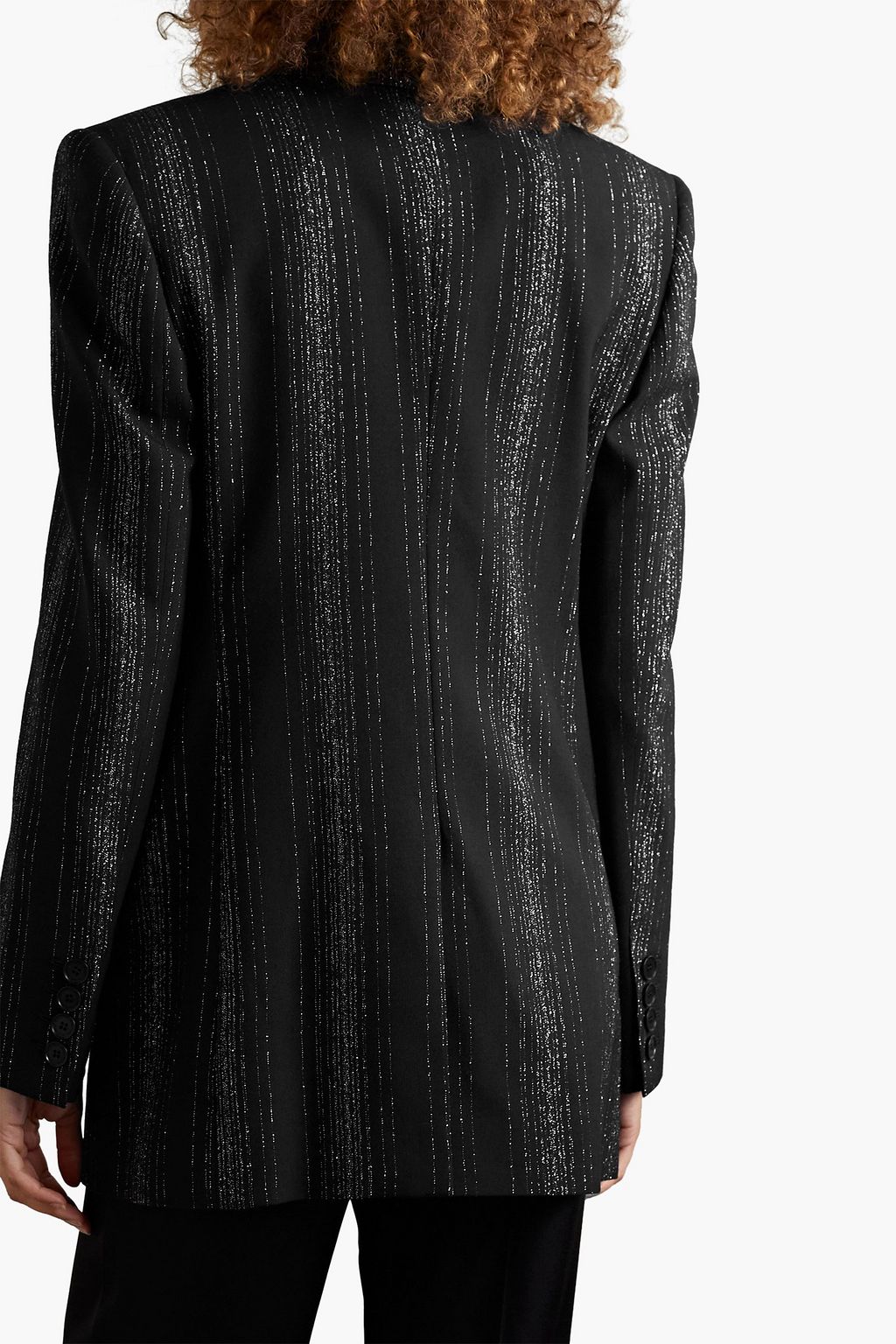 STELLA MCCARTNEY ウール混ツイル ブレザー ストライプ メタリック