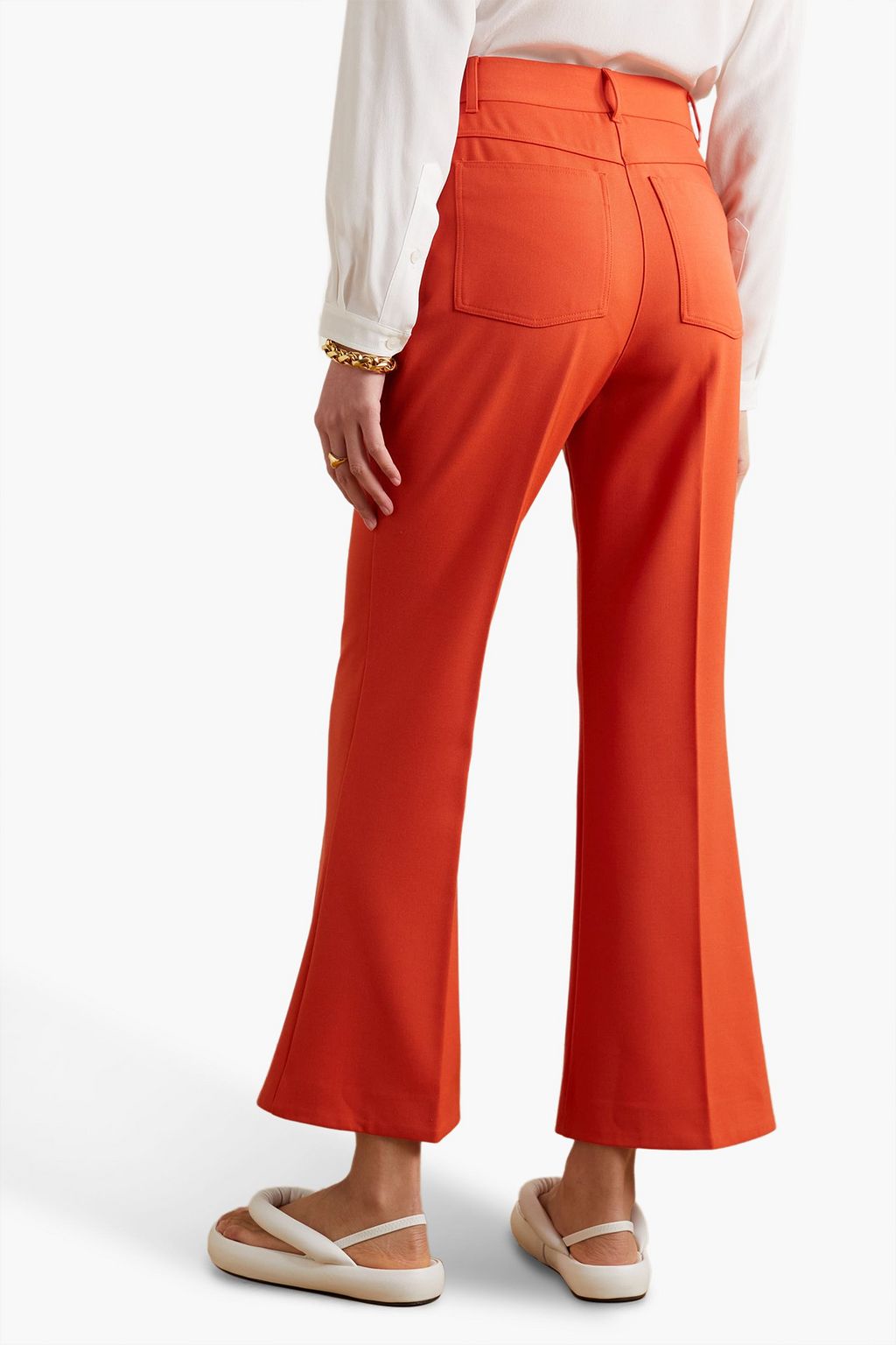 STELLA MCCARTNEY Cropped stretch-twill flared pants
