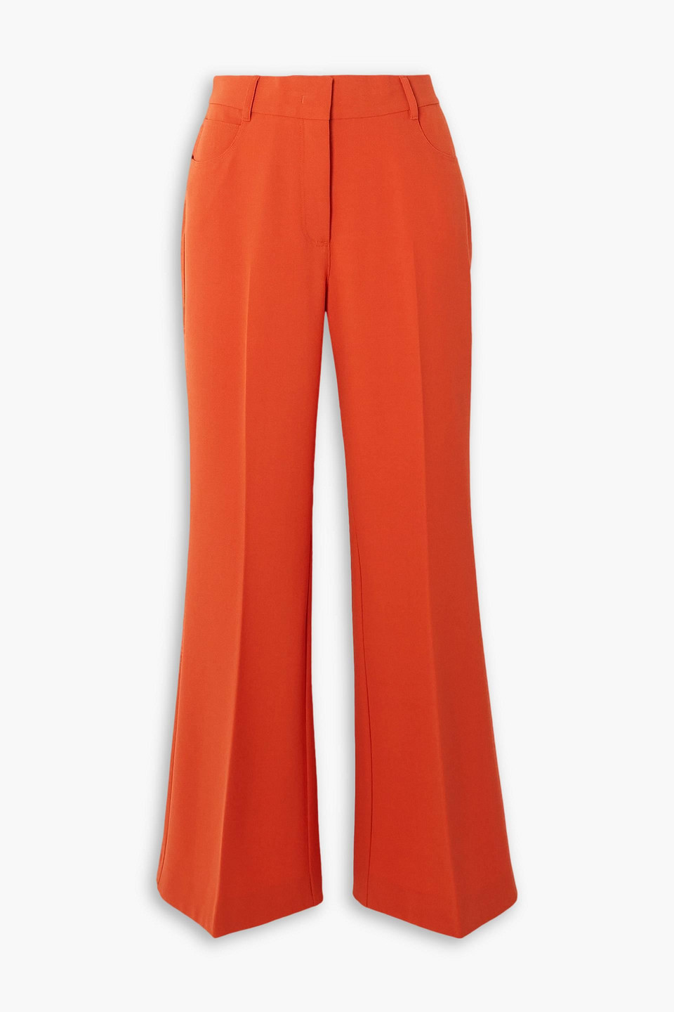 Shop Stella Mccartney Cropped Stretch-twill Flared Pants In Orange