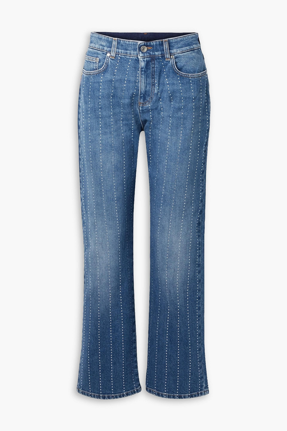 Stella Mccartney Crystal-embellished High-rise Straight-leg