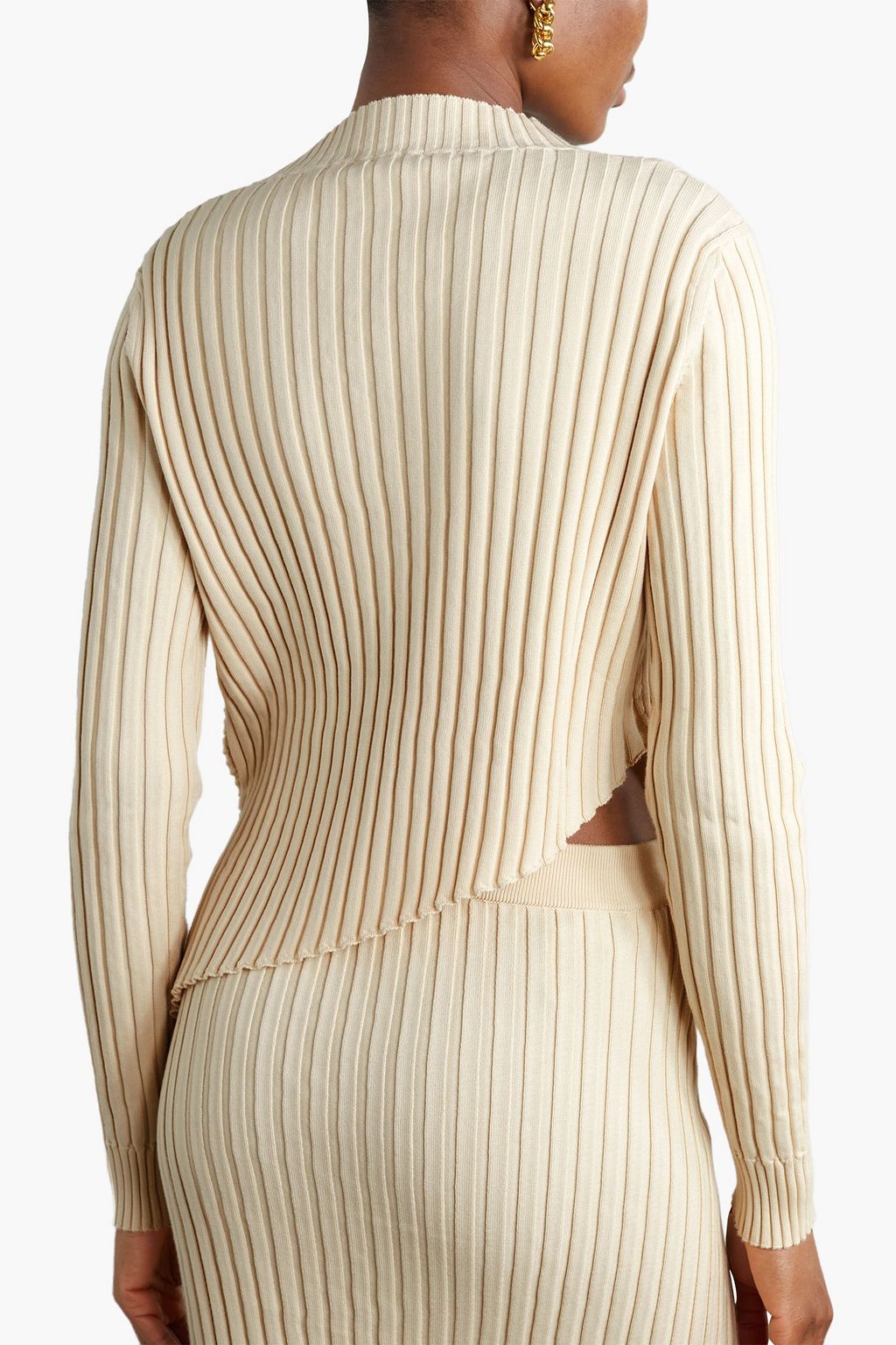 STELLA MCCARTNEY Asymmetric ribbed cotton sweater