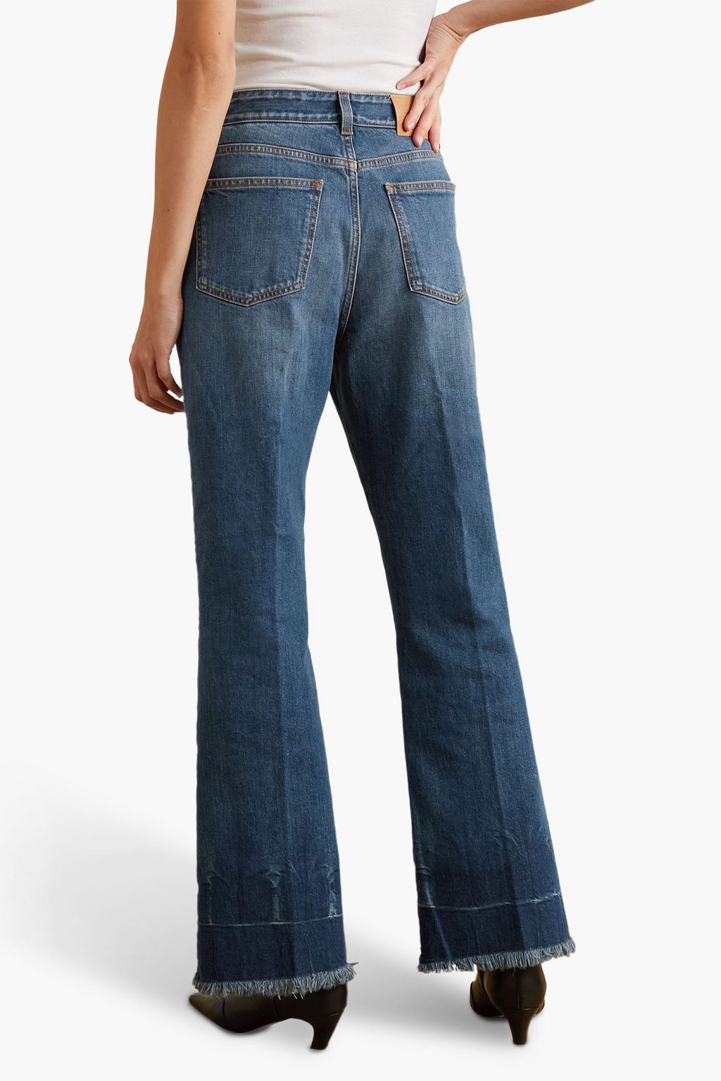 STELLA MCCARTNEY Frayed high-rise flared jeans