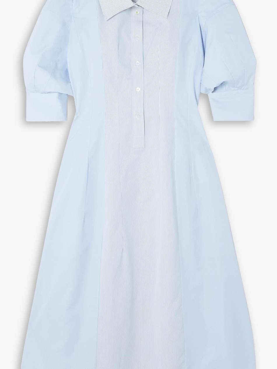 pinstriped cotton shirt dress