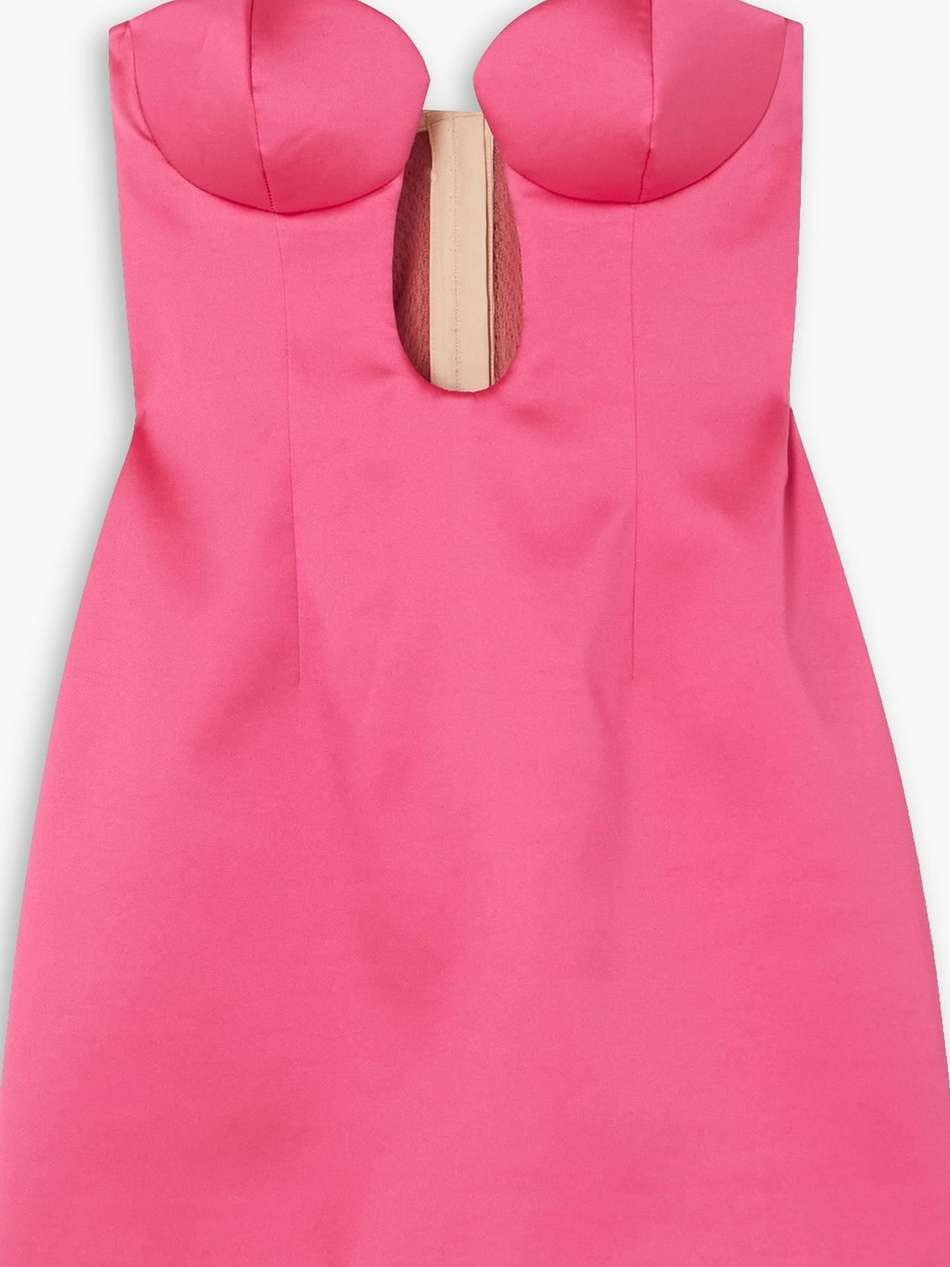 strapless satin-twill mini dress