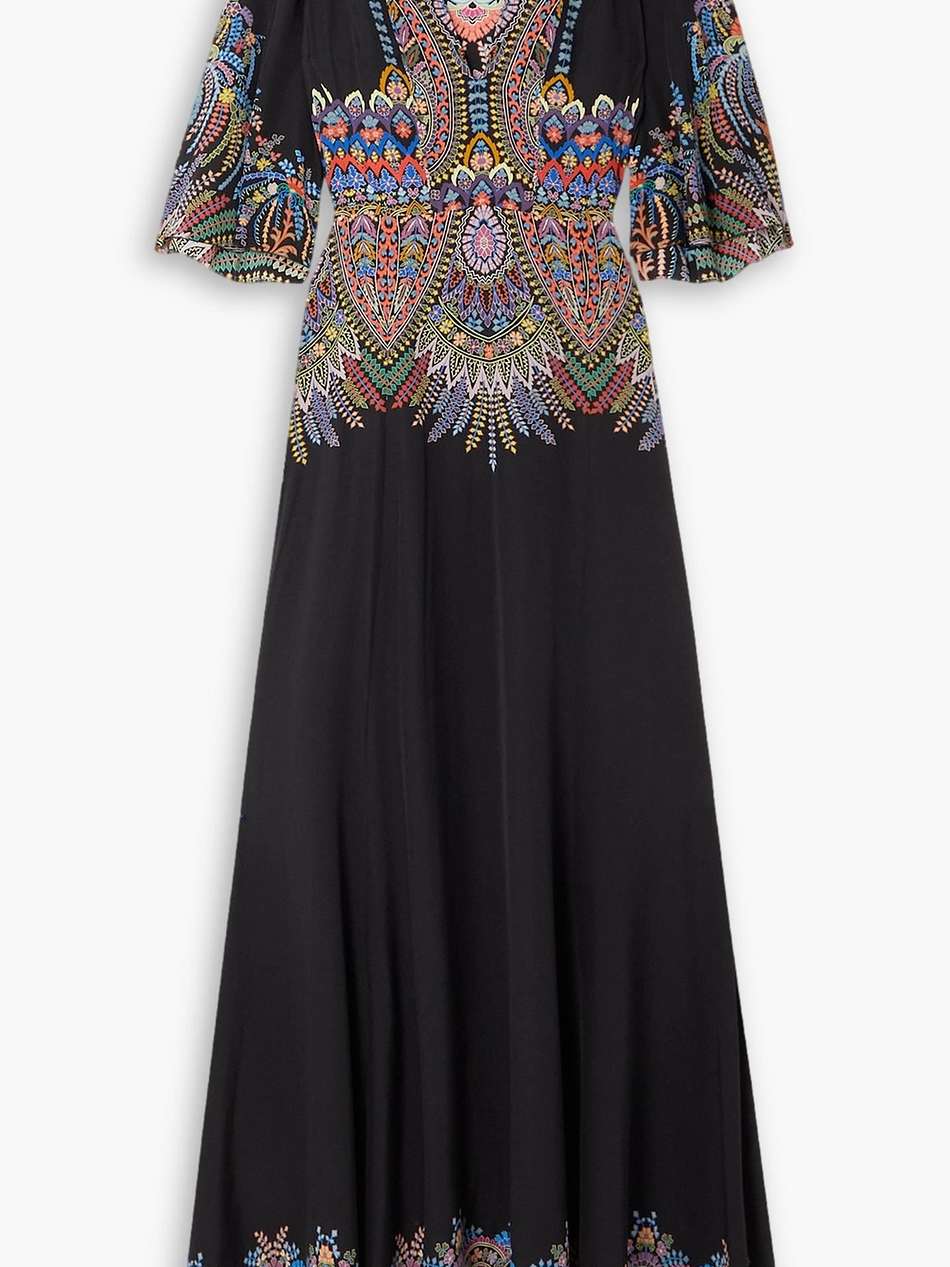 burning printed silk-crepe maxi dress