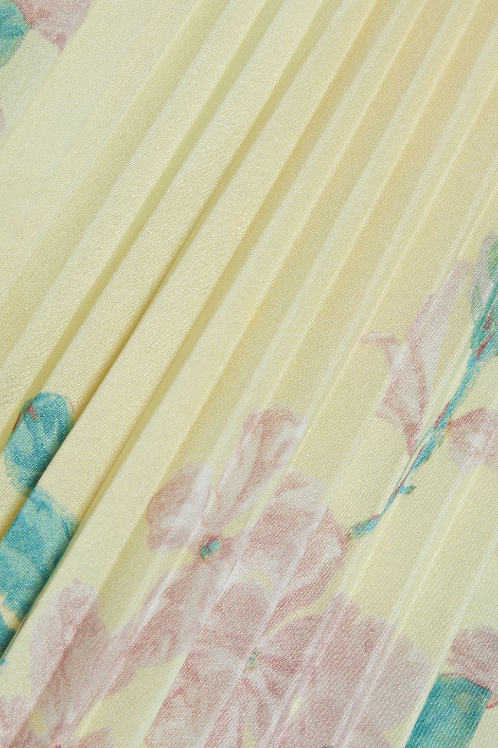 REDVALENTINO Pleated floral-print crepe midi skirt