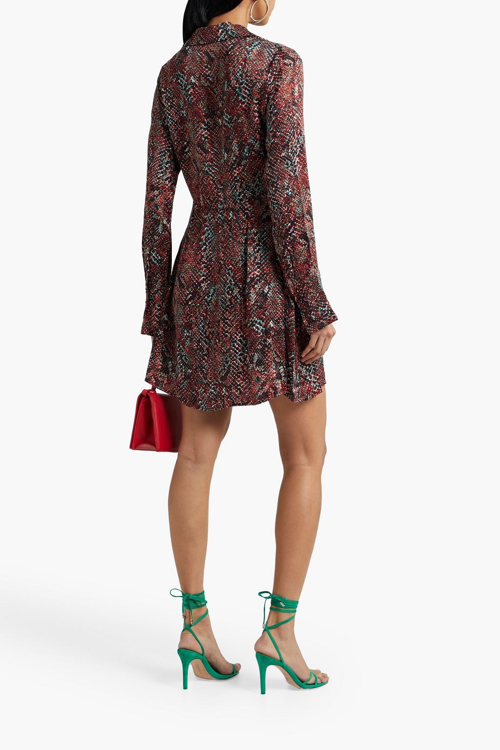 NICHOLAS Zebra-print cupro-blend satin mini dress