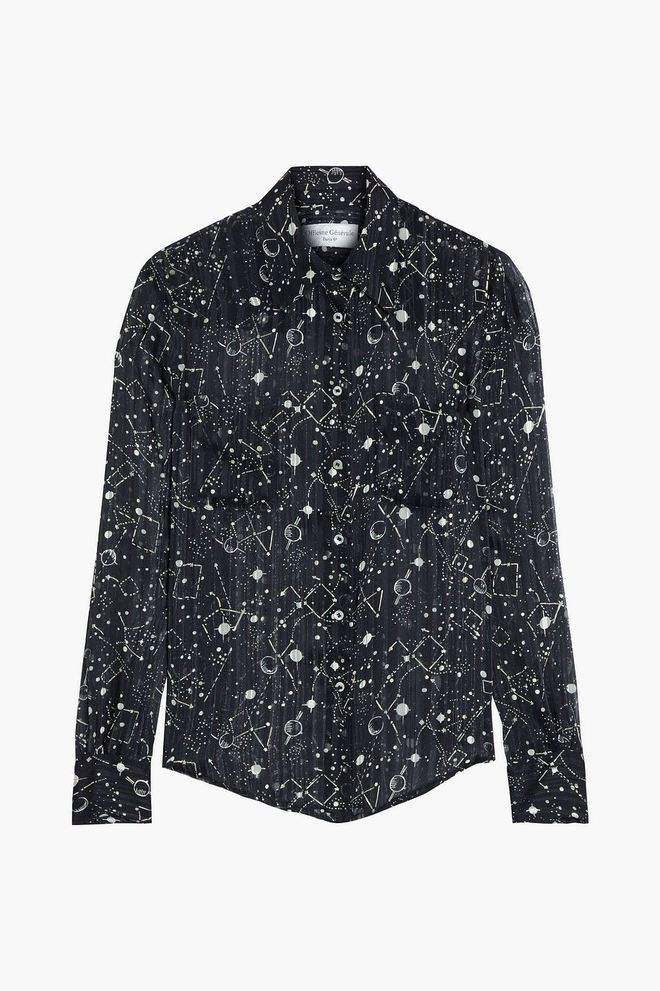 Officine Générale Carine metallic printed jacquard shirt