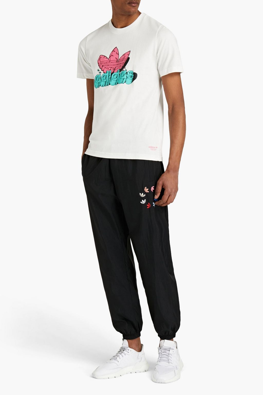 ADIDAS ORIGINALS Embroidered logo-print shell track pants