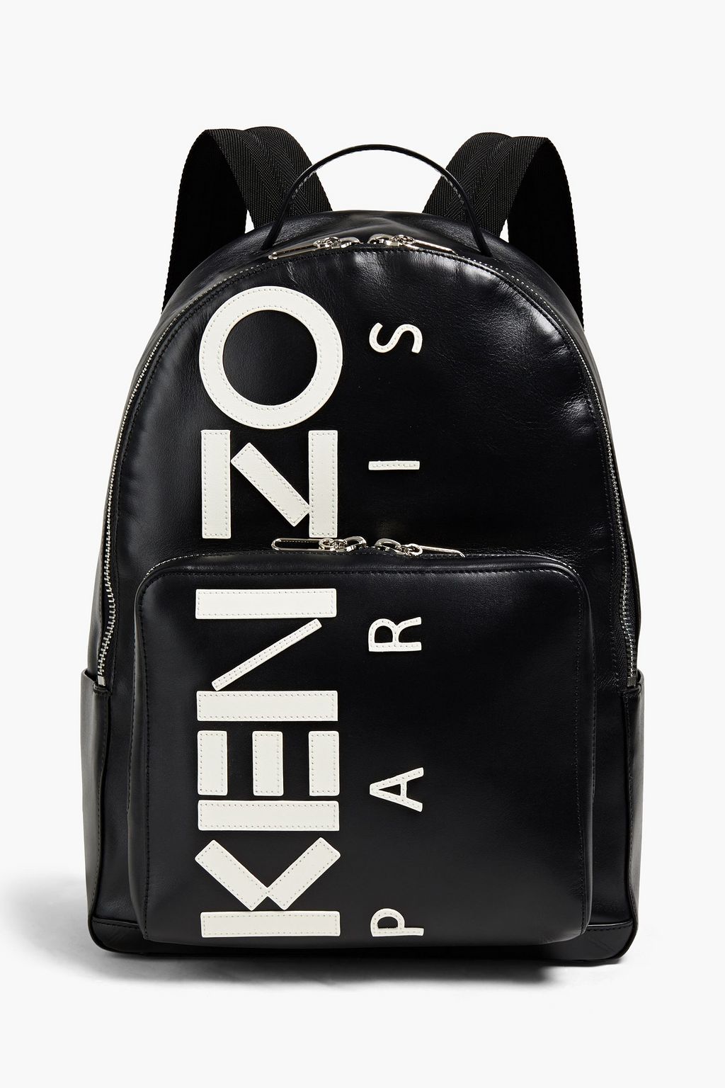KENZO Logo-appliquéd leather and mesh backpack | THE OUTNET