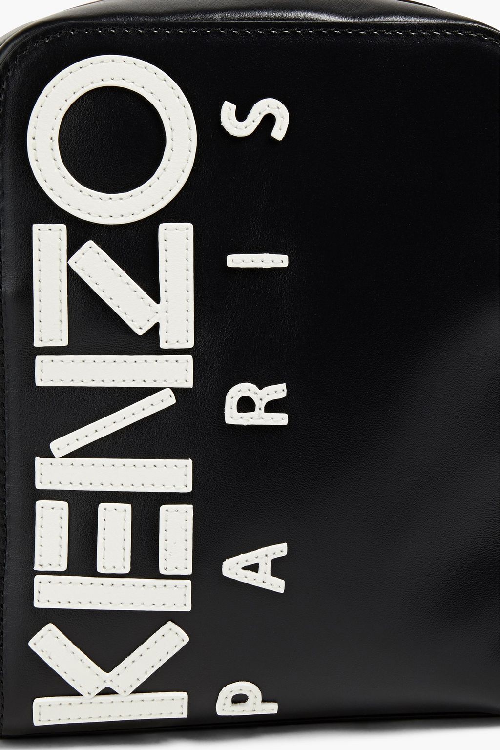 KENZO Messenger Bag aus Leder mit Logoapplikation