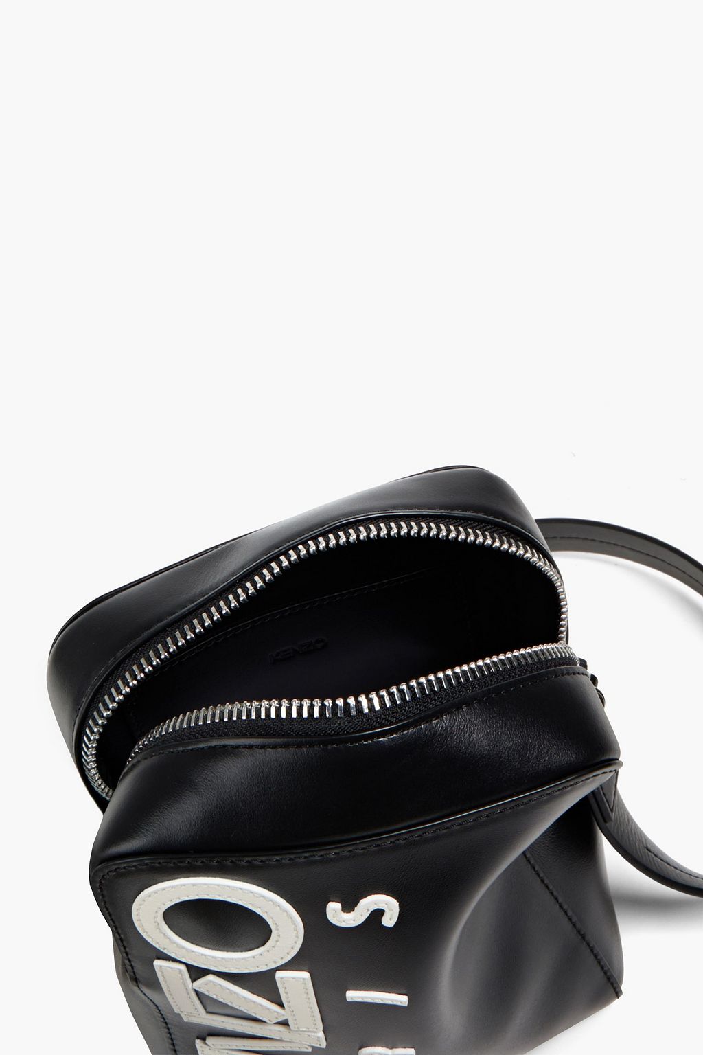 KENZO Messenger Bag aus Leder mit Logoapplikation