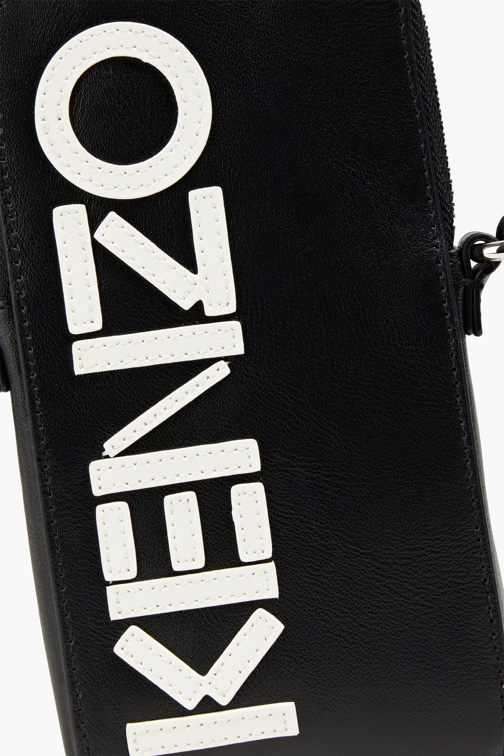 KENZO Logo-appliquéd leather phone holder