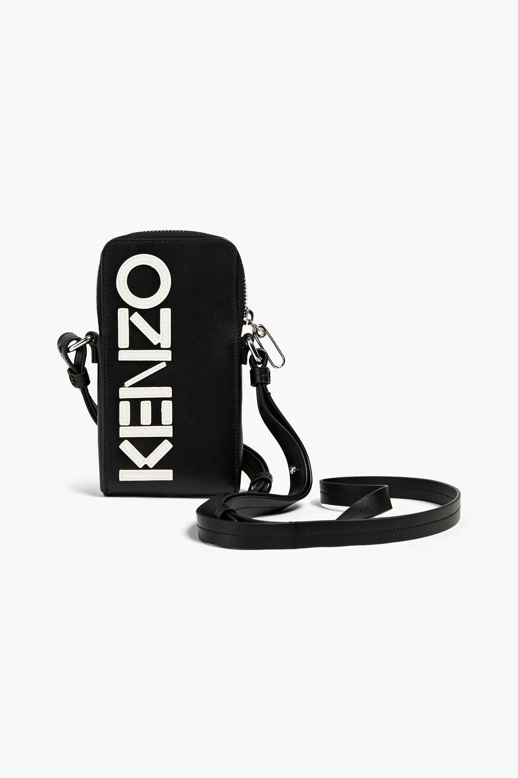 KENZO Logo-appliquéd leather phone holder