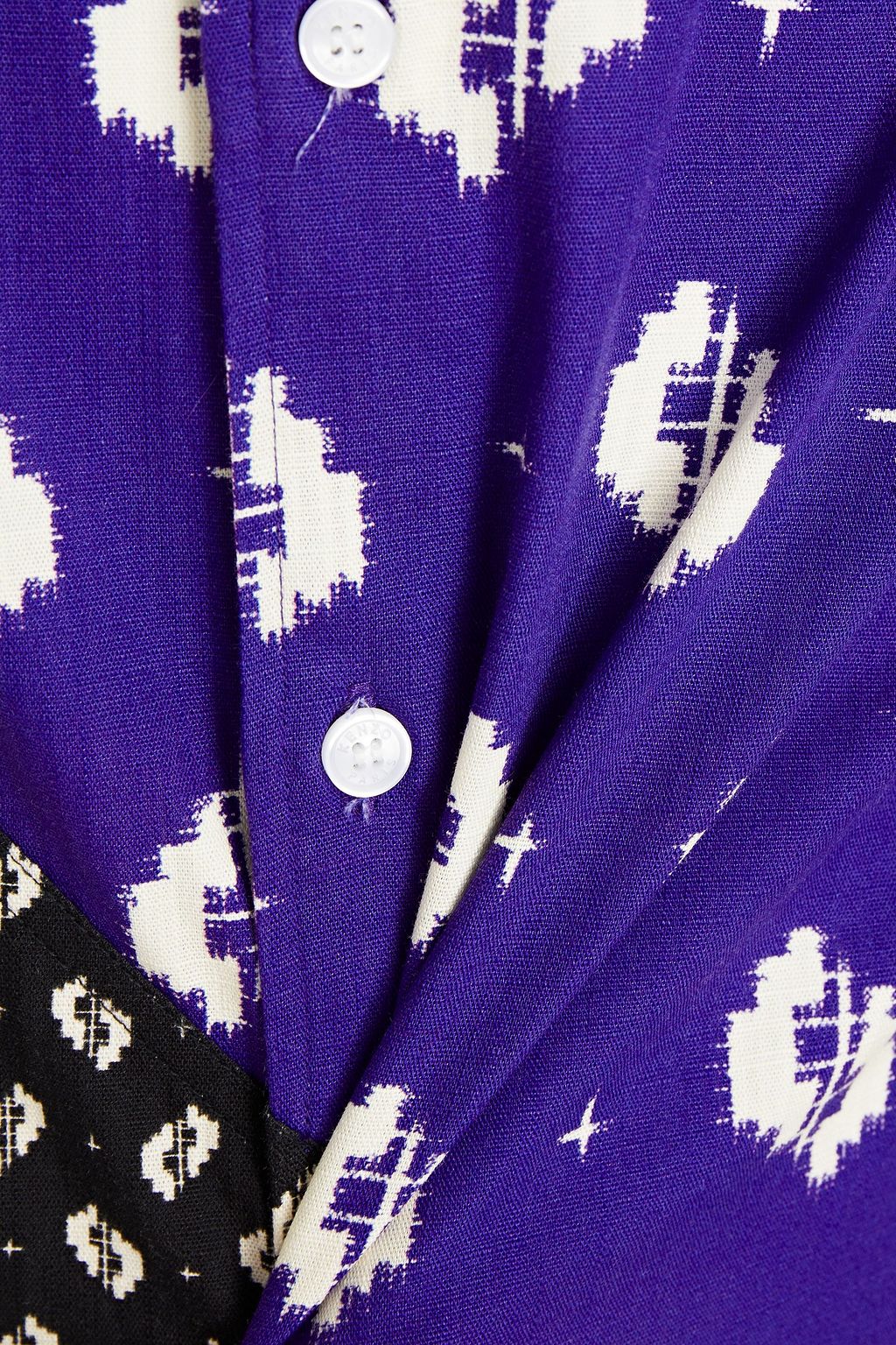 KENZO Patchwork-effect printed cotton shirt